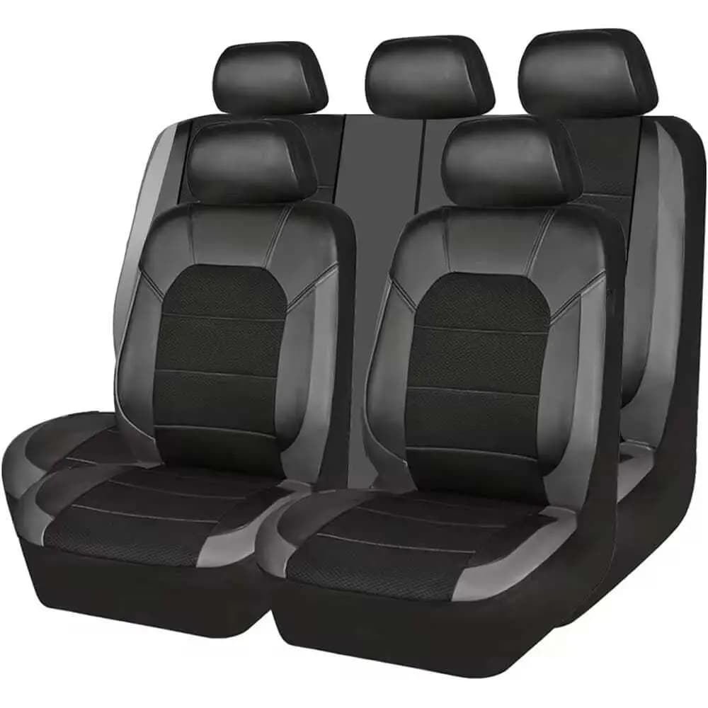 Coprisedili universali in similpelle NERO, adatti per quasi tutte le auto, camion, set completo di coprisedili, accessori per auto