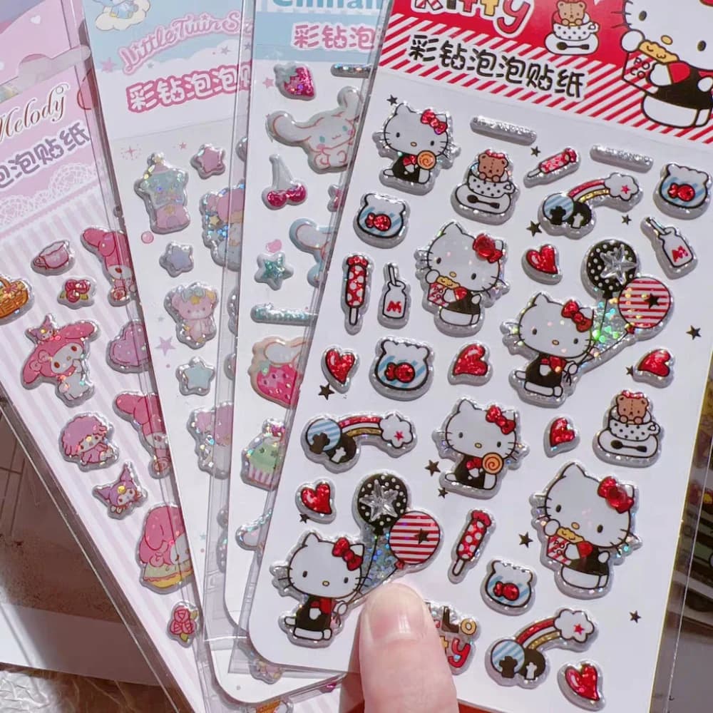 Genuino Sanrio Wall decal Cartoon Hello Kitty Melody Do you Scrapbook Decalcomanie Car Bags Bicycle Helmets Decor Girls Toys Gifts