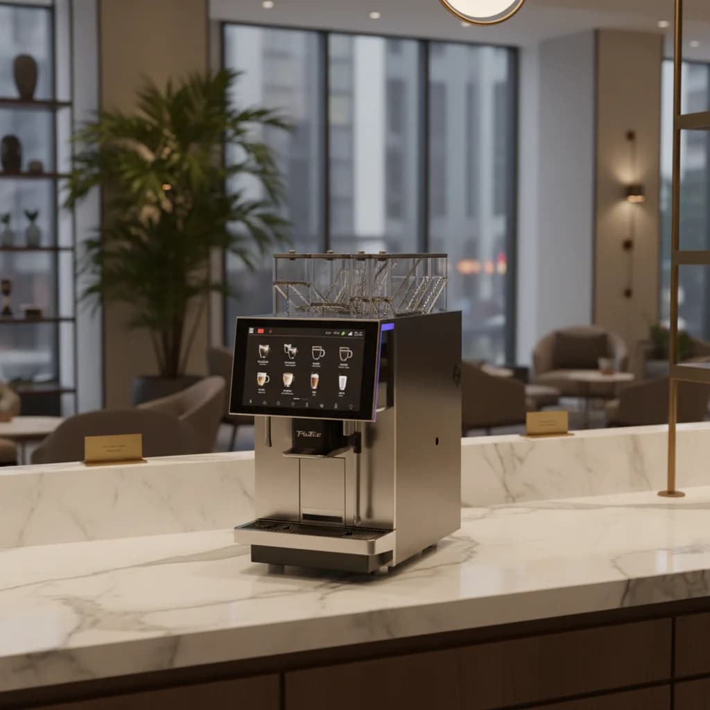 All-in-One Professional Coffee Machine with Automatic Grinding and Preparation System, for Coffee Shops, with Automatic Cleaning