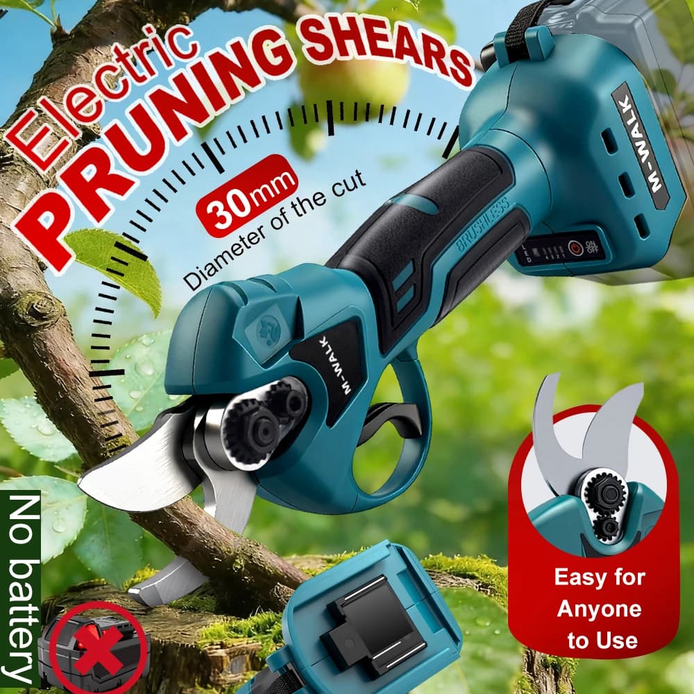 M-WALK 30MM Brushless Electric Scissors 4 Gears Cordless Pruning Shears Fruit Tree Branch Power Tools For Makita 18V Battery Pin
