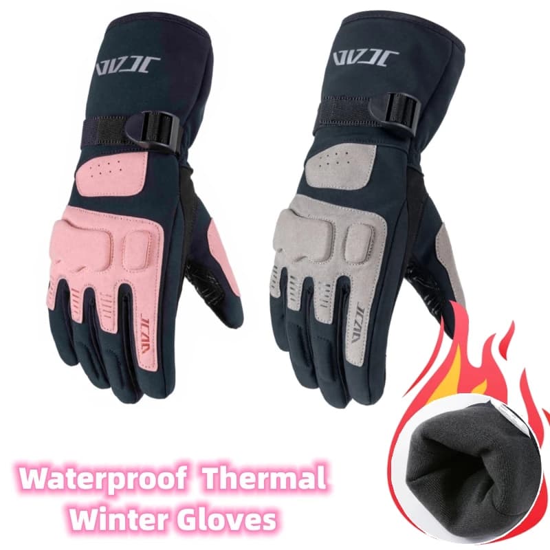 JCAA Waterproof Windproof Winter Motorcycle Gloves Warm Touch Screen Full Finger for Men Racing Cycling Gloves S-XXL