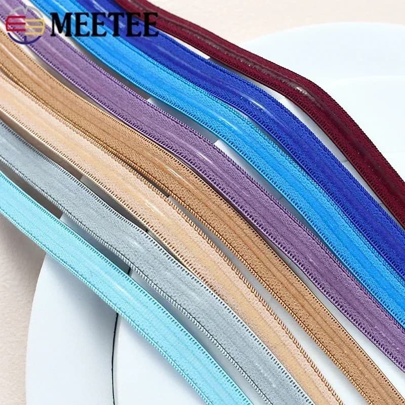 10/20/30/50M 10mm Non Slip Silicone Elastic Band Stretch Ribbon Tape for Bra Underwear Strap Belt DIY Sewing Trim Accessory Kits