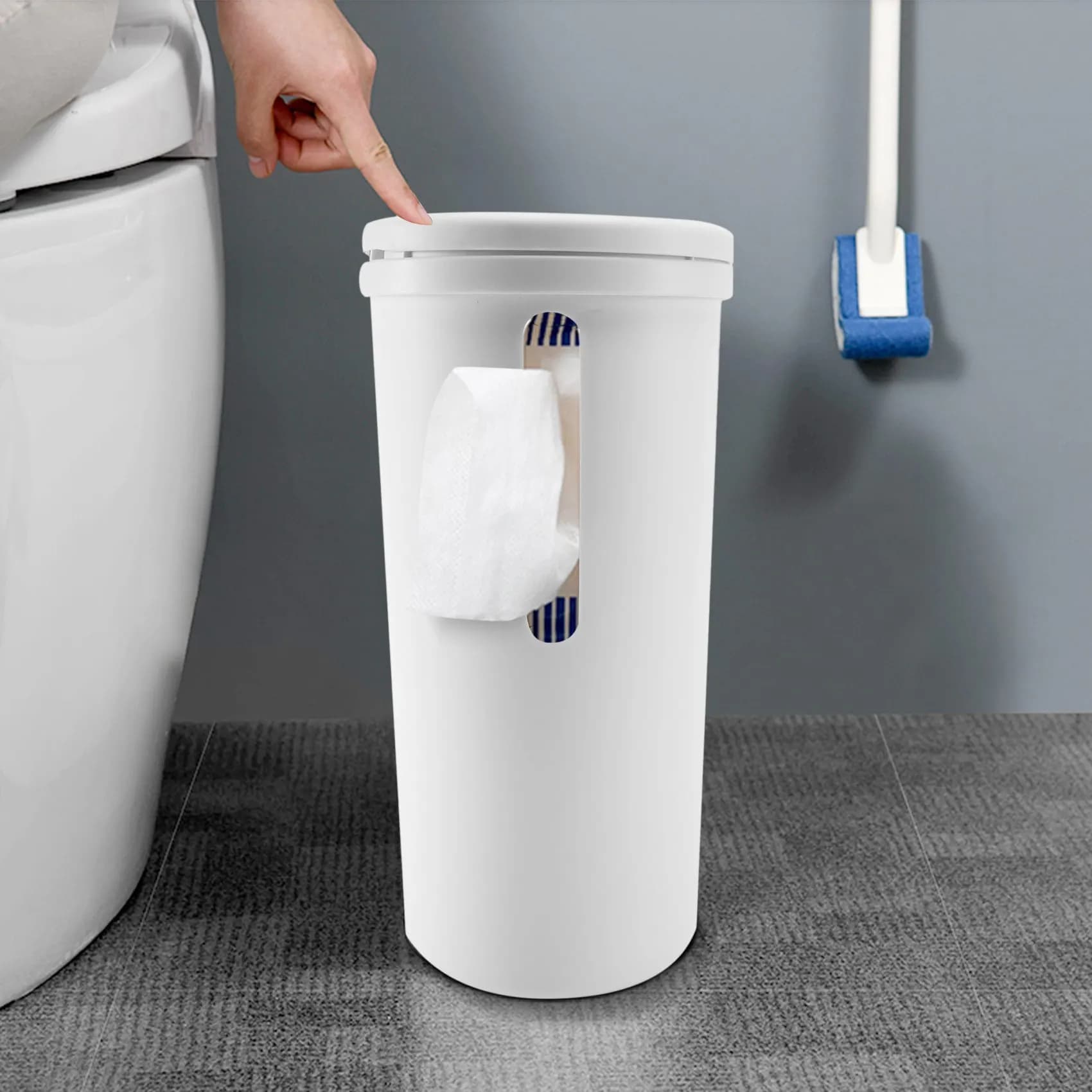HHO-3 in 1 pattumiera multifunzione pattumiera per WC pattumiera bagno camera da letto soggiorno secchio della spazzatura cestino con coperchio