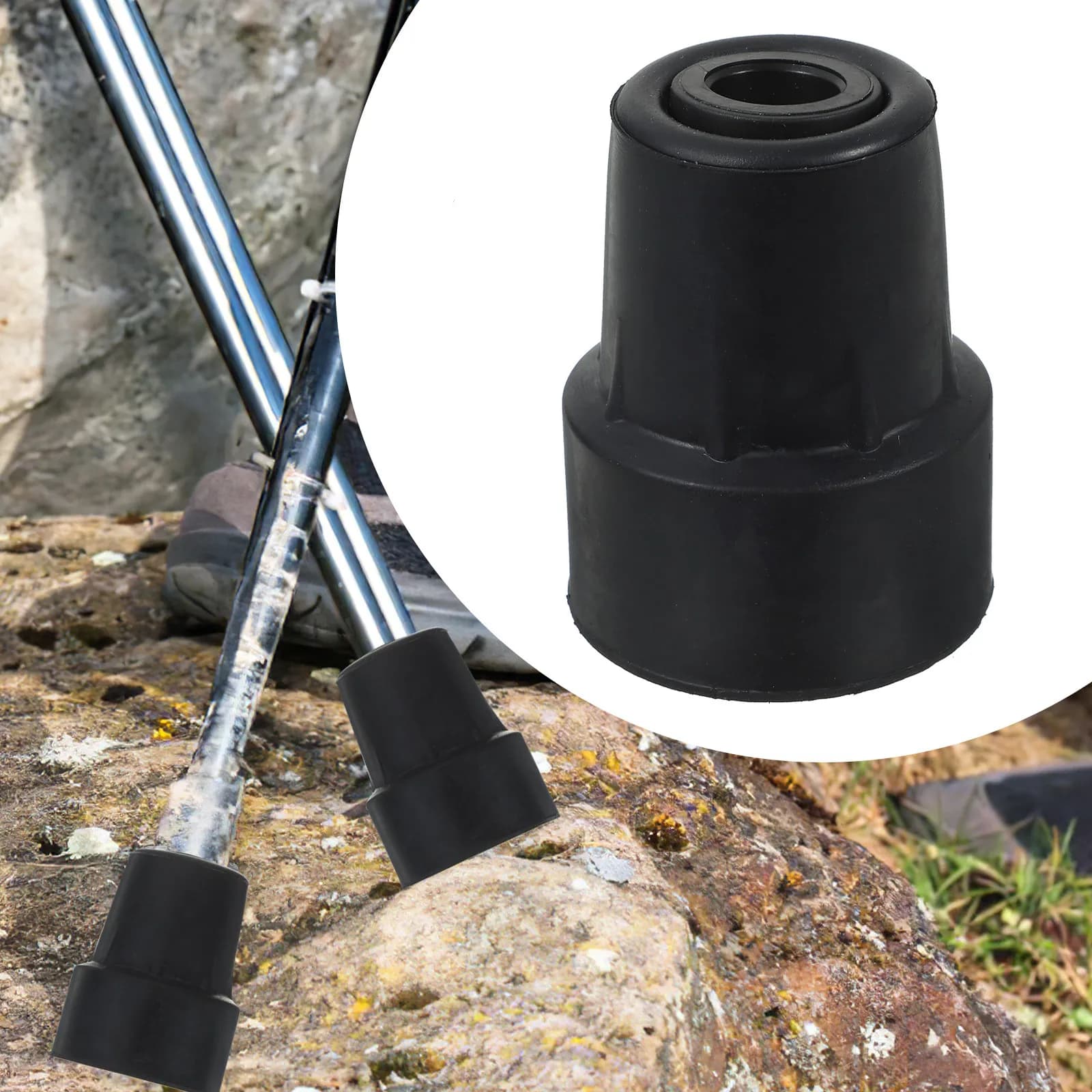 2 Pieces Sweat Tips for Trekking Sticks, Anti-slip Feet Covers for Hiking and Mountaineering, Spare Parts for Sticks