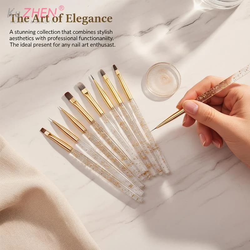 1Pcs Nail Brush Set Detail Work Pens Stylish Acrylic Handles Gel Nail Art Fine Line Painting Professional Home Use Manicure Tool