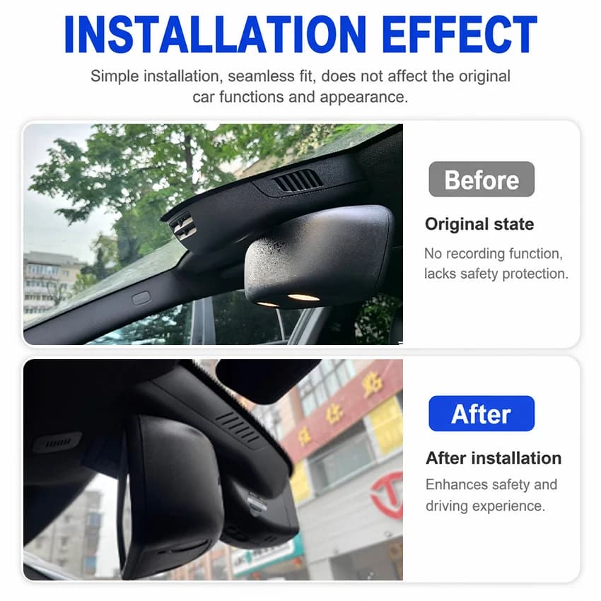 4K 2160P Dash Cam For Mercedes‑Benz A‑Class W176 2013‑2015 Plug and Play WiFi APP Car DVR Driving Video Recorder Night Vision