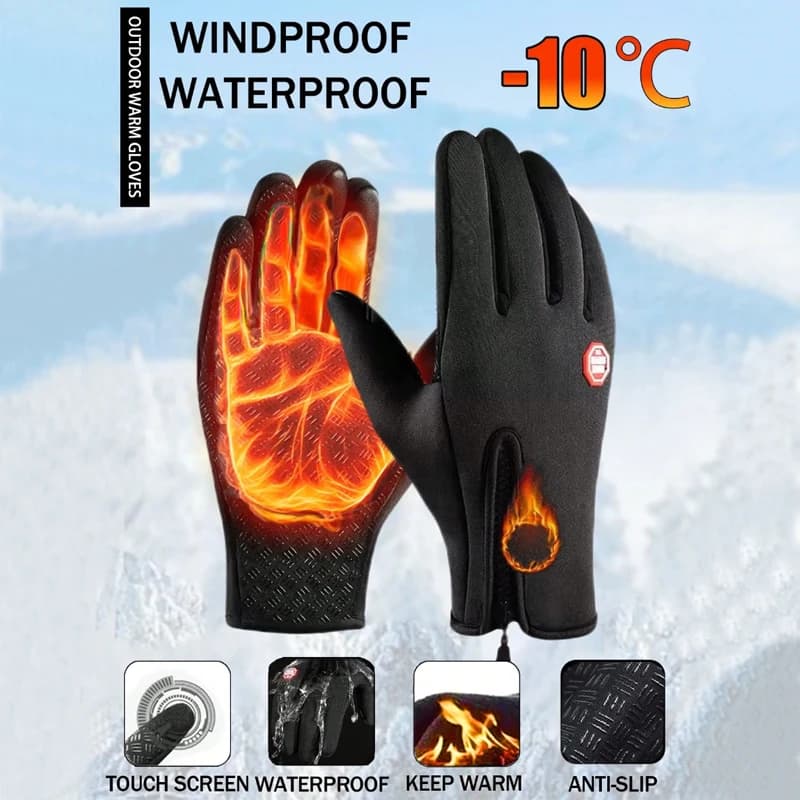 Guanti invernali caldi da uomo, touch screen, antiscivolo, impermeabili e antivento, guanti sportivi da ciclismo per donna, passeggiate all'aperto