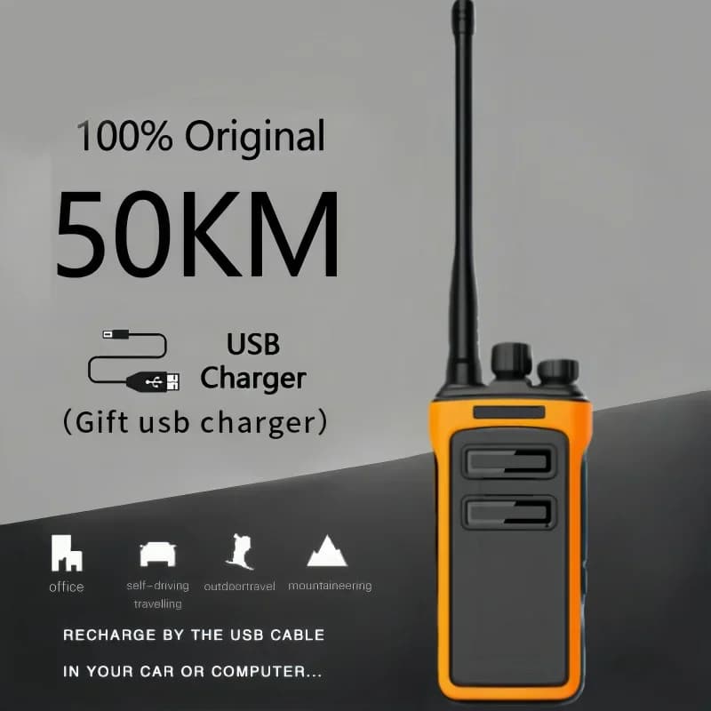 Ricetrasmittente R2, 10W Alta Potenza 5500mAh IP55 Impermeabile UHF 400-470MHz, Radio Bidirezionale con VOX Hands-Free per Campeggio ed Escursionismo