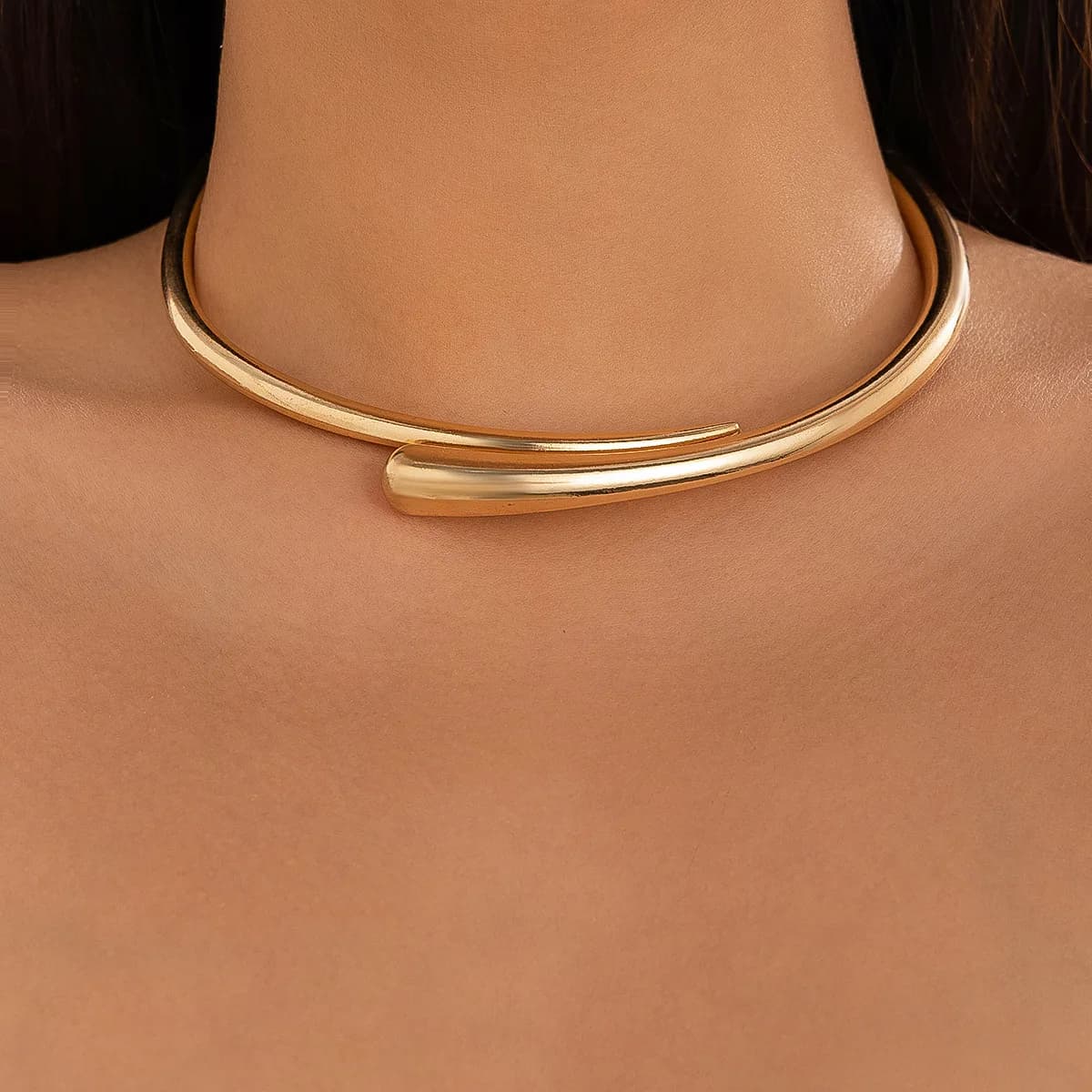 Steampunk Punk Irregular Clavicle Torques Necklace Gold Silver Tone Statement Choker Jewelry Gift For Women