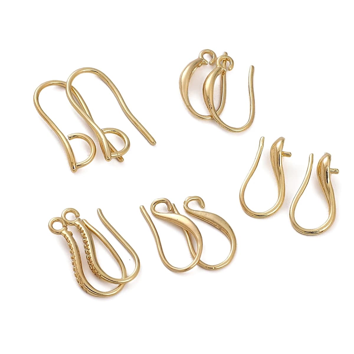 2pcs 14K Plated Gold Copper Button Earrings Hooks Fittings Wire Base for Ear Vacuum DIY Ear Earrings Accessories For Jewelry Creation