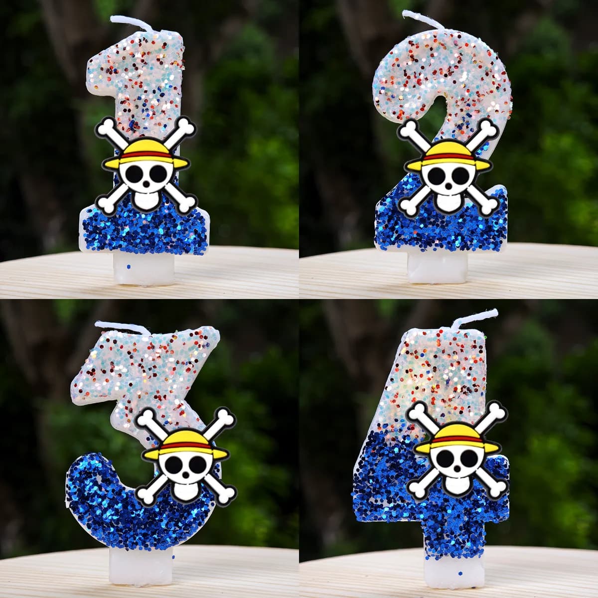 Candeline di Compleanno One Piece, Decorazioni per Torte, Accessori per Feste di Compleanno per Bambini