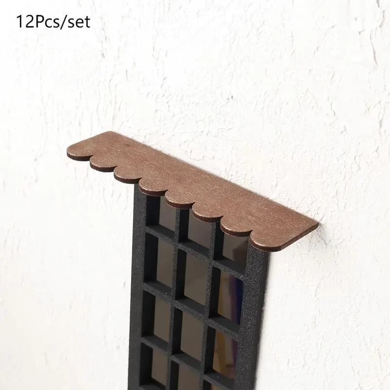 12 pezzi casa delle bambole tegole in legno tegole grondaia modello casa delle bambole micro oggetti di scena di costruzione casa delle bambole giochi di imitazione giocattoli