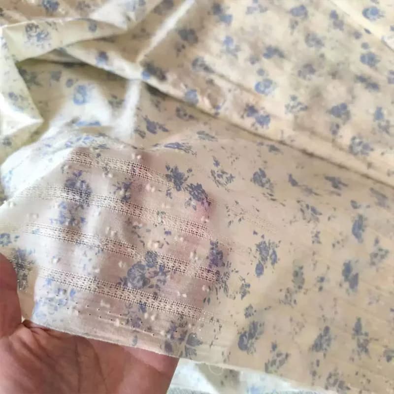 Hollow Jacquard Cotton Fabric DIY Cothing Summer Women's Clothing Dress Curtain Bag Sewing Fabric