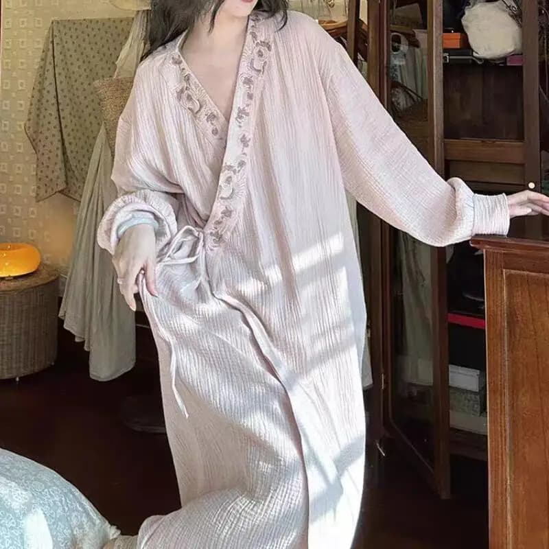pyjamas for hot girls dress robe women wide night dresses long sleeves clothing for leisure slim four seasons clothes for home sexy sweet new