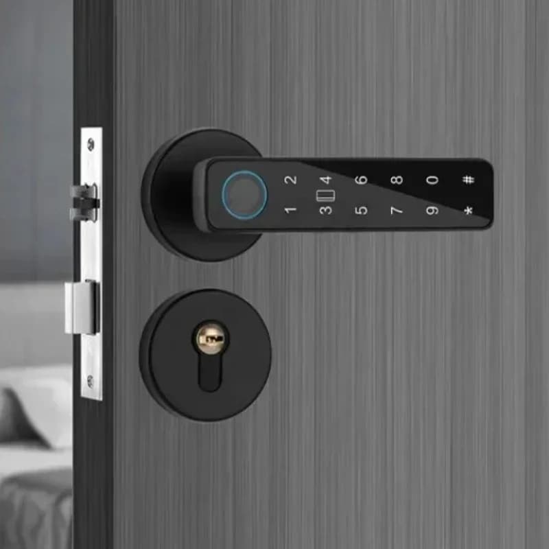 Serratura intelligente per porta in lega di alluminio con un impugnatura Serratura per porta interna moderna e semplice con impronta digitale Serratura con password per ufficio