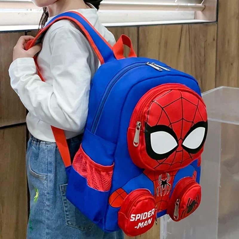 Zaini Spiderman Kawaii Borsa da scuola per studenti di supereroi Cartone animato 3d Stereo Zaino per asilo Borsa da viaggio per bambini Regalo