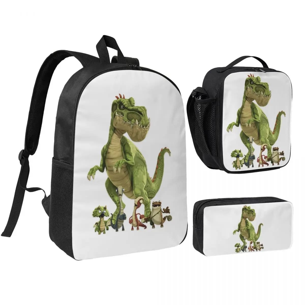 Gigantosaurus Dinosaur Cartoon Kawaii Backpack BookBag School Bag Computer Shoulder Bags 3ps Insulated Lunch Bag Pencil Case