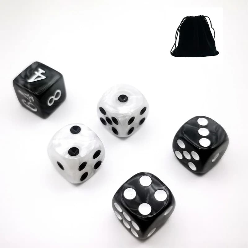 5 pz/lotto D6 Dadi 6 Facce Dadi Luck Lab Backgammon Gioco Dadi Acrilico D6 16mm Casino Dice DND dadi