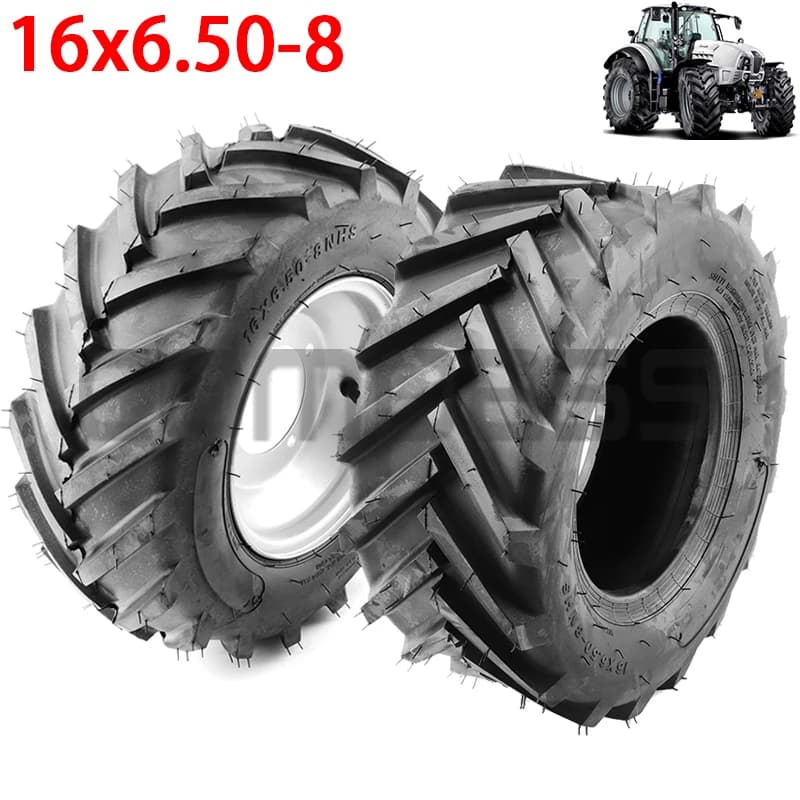 Ruote da 16 pollici 16x6.50-8 Tubeless per pneumatici sottovuoto con mozzo in ferro da 8 pollici per ATV spazzaneve tosaerba strumento per veicoli agricoli parti di pneumatici per auto
