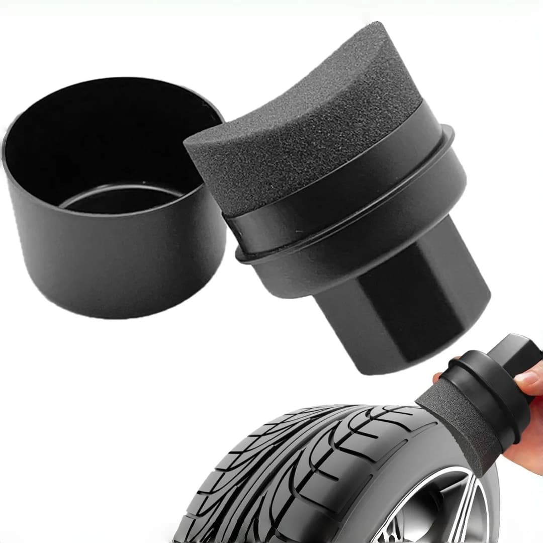 Spugna per lucidare i pneumatici per auto con coperchio, applicatore per medicazione per detergente per pneumatici, spugna di rivestimento multiuso per la pulizia dei pneumatici, ceratura, lucidatura