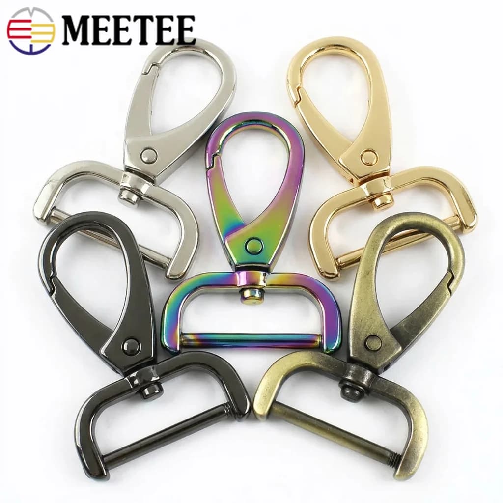 4/10 Pezzi Meetee 13-38mm Fibbia in Metallo Staccabile a Moschettone per Cinghie Borsa, Guinzaglio per Cani, Accessori Fai da Te