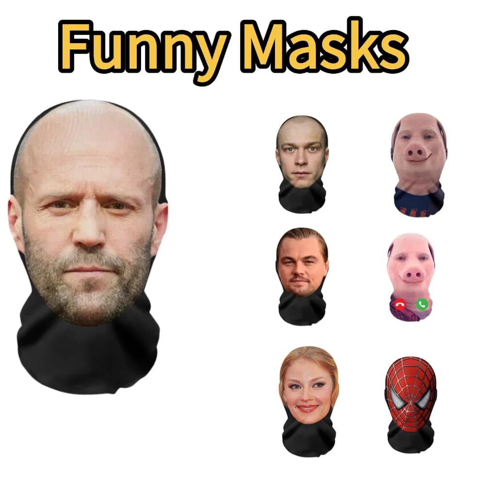 Masks for realistic face 3D Mascara Realistic mask Cosplay Prop Funny mesh mask Full cover Halloween party mask New