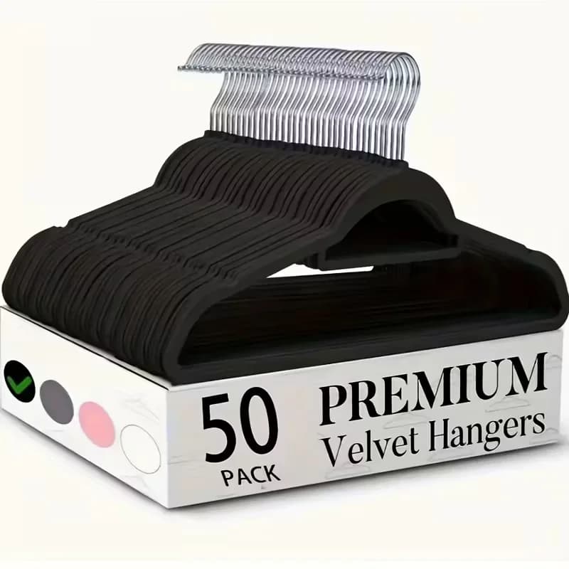 10/20/50 Pack Premium Velvet Hangers, Non-Slip Flocked Felt Hangers, Sturdy Clothes Hangers with 360° Rotatable Hook, Heavy Duty Coat Hanger, Durable Slim Hanger for Closet Space Saving