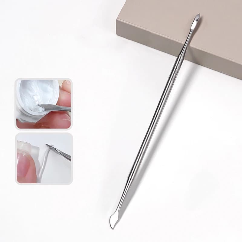 1Pc Metallo A Doppia Testa Unghie Artistiche Tallatura Asta Estensione Colla Rimozione Stick Gel Rimozione Spatola Smalto Per Unghie Immersione Strumento di Rimozione
