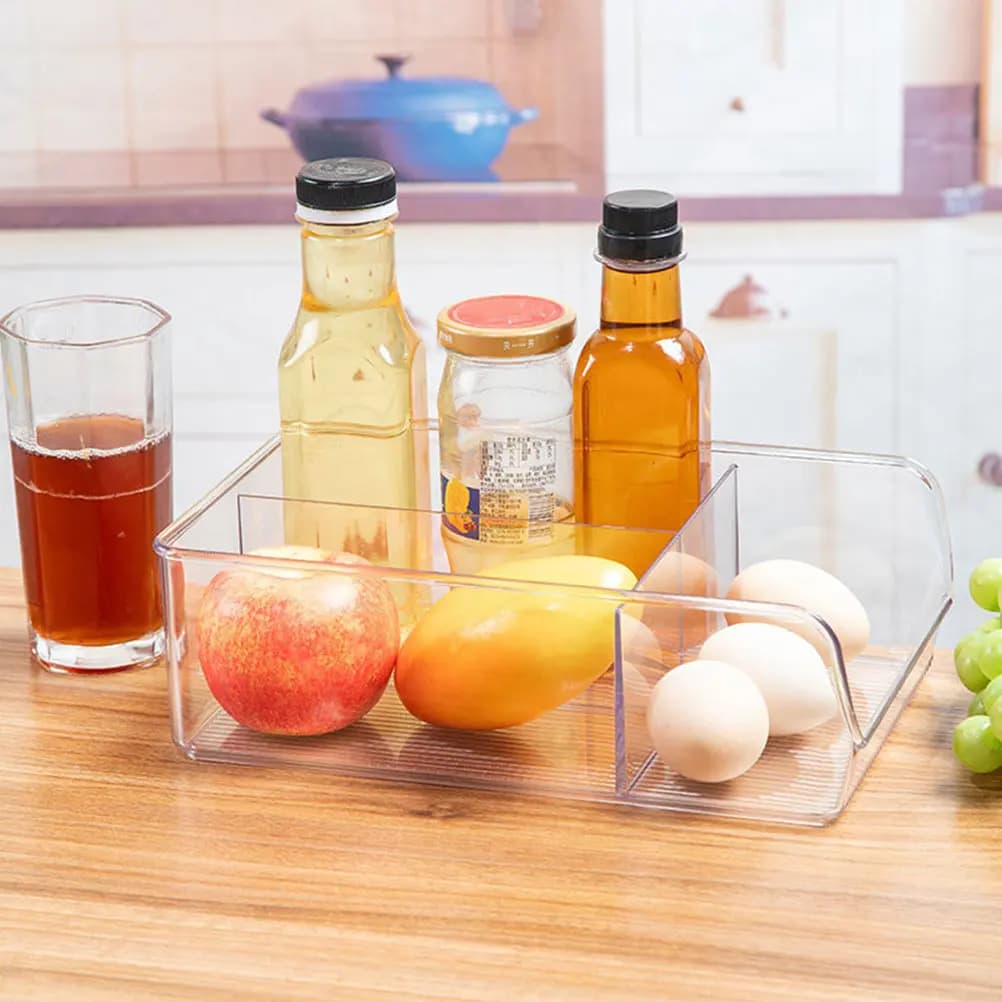 1 Pezzo Scatola Portaoggetti per Trucchi Trasparente in Plastica, Organizer da Scrivania con Scomparti, Contenitore Multi-Scomparto per Rossetti e Smalti