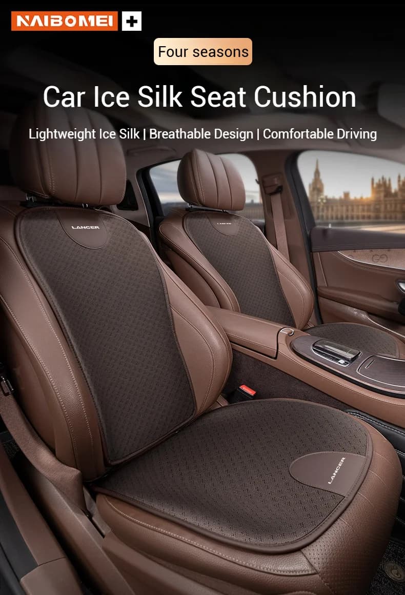 Seat cushion in breathable iced silk, front and rear seat protection, universal seat cover for all seasons for Mitsubishi Lancer