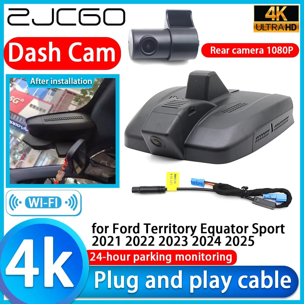 Telecamera DVR 4K per Auto Ford Territory Equator Sport 2021-2025, Dash Cam con Obiettivo Sony, Monitor e Registratore Video per Parcheggio