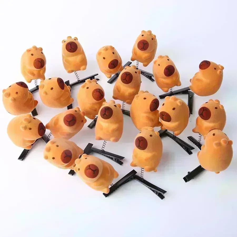 10-100PCS Del Fumetto Divertente 3D capibara Peluche Tornante Moda Animale bello capibara clip di capelli Accessori Copricapi Regalo All'ingrosso