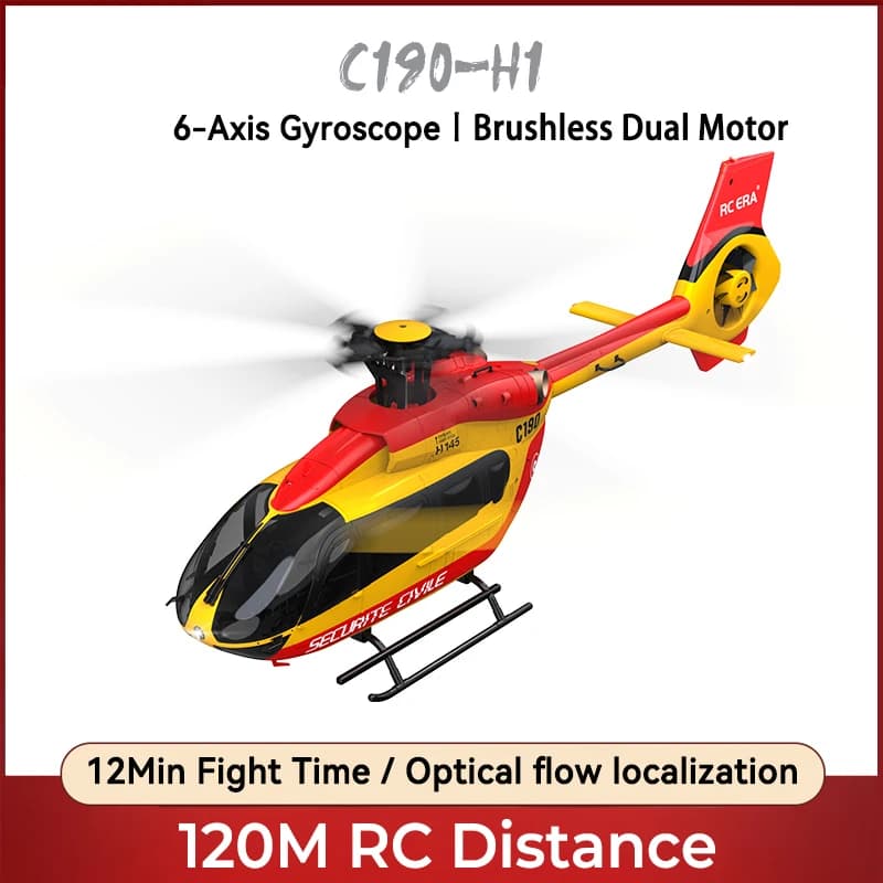Rc Era 1/30 C190 6ch Singola Lama Aileron Elicottero Realistico Libero H145 Flusso Ottico Altezza Fissa Doppio Brushless Giocattolo Elicottero