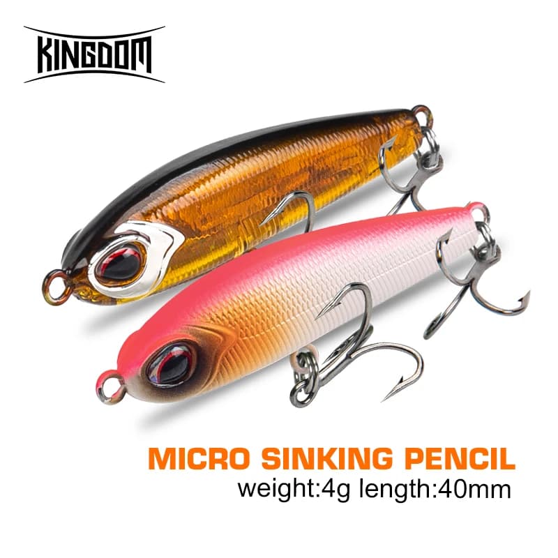 Kingdom Slow Sinking Pencil Fishing Lure 40mm 4g Wobblers esche artificiali dure esche da pesca di alta qualità