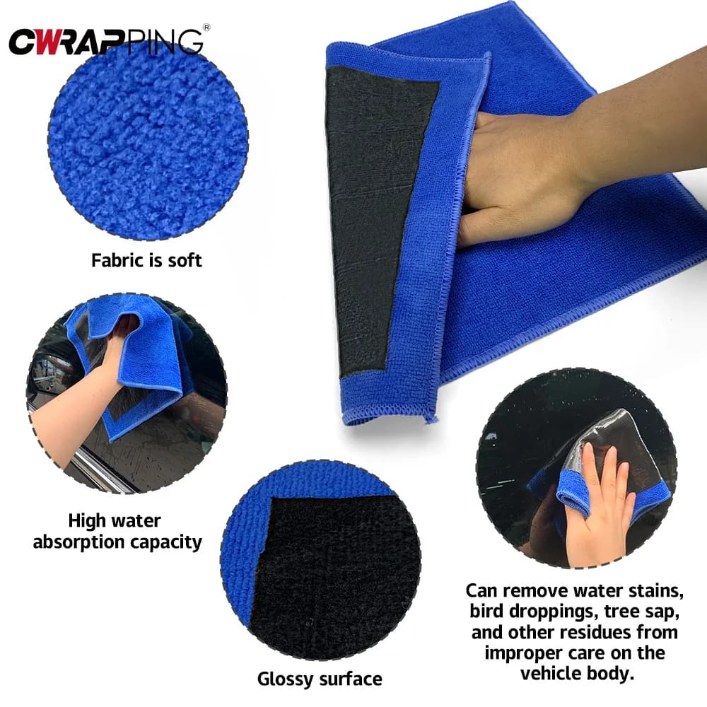 Car Blue Clay Cloth Detailing Tool High-Density Microfiber Iron Contaminants Remover for Car Cleaning Detailing Kit Accessories