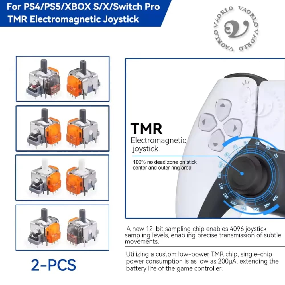 2-10 Pezzi Joystick Analogico 3D con Effetto TMR di Ricambio per Controller DualSense PS5 PS4, Parti di Ricambio per Switch/Xbox Series X/S