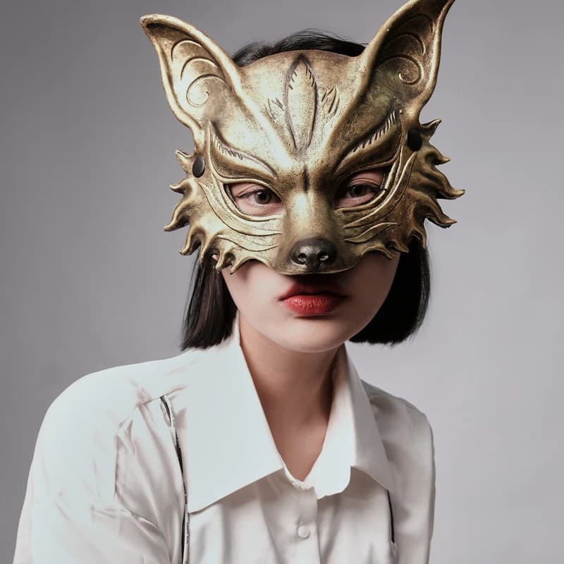 Fox Mask Gold Silver Punk Retro Animal Half Face Mask Vintage Anime Masquerade Ball Carnival Party Dress Up Props Dropshipping
