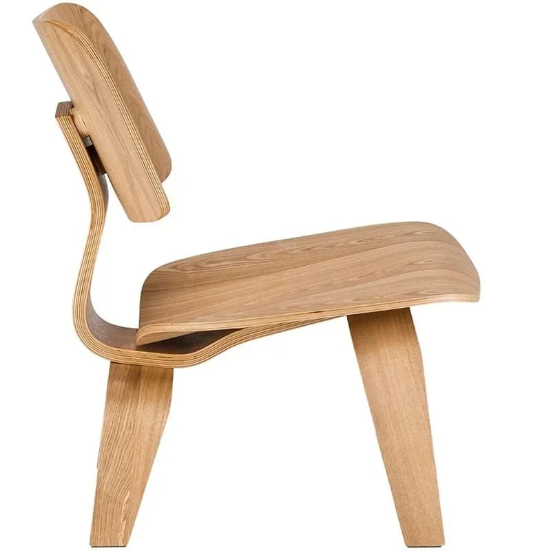 z Poltrona per il tempo libero in compensato modellato Gambe in legno Soggiorno naturale Replica in legno secolo Sedia con accento Mobili per cucina