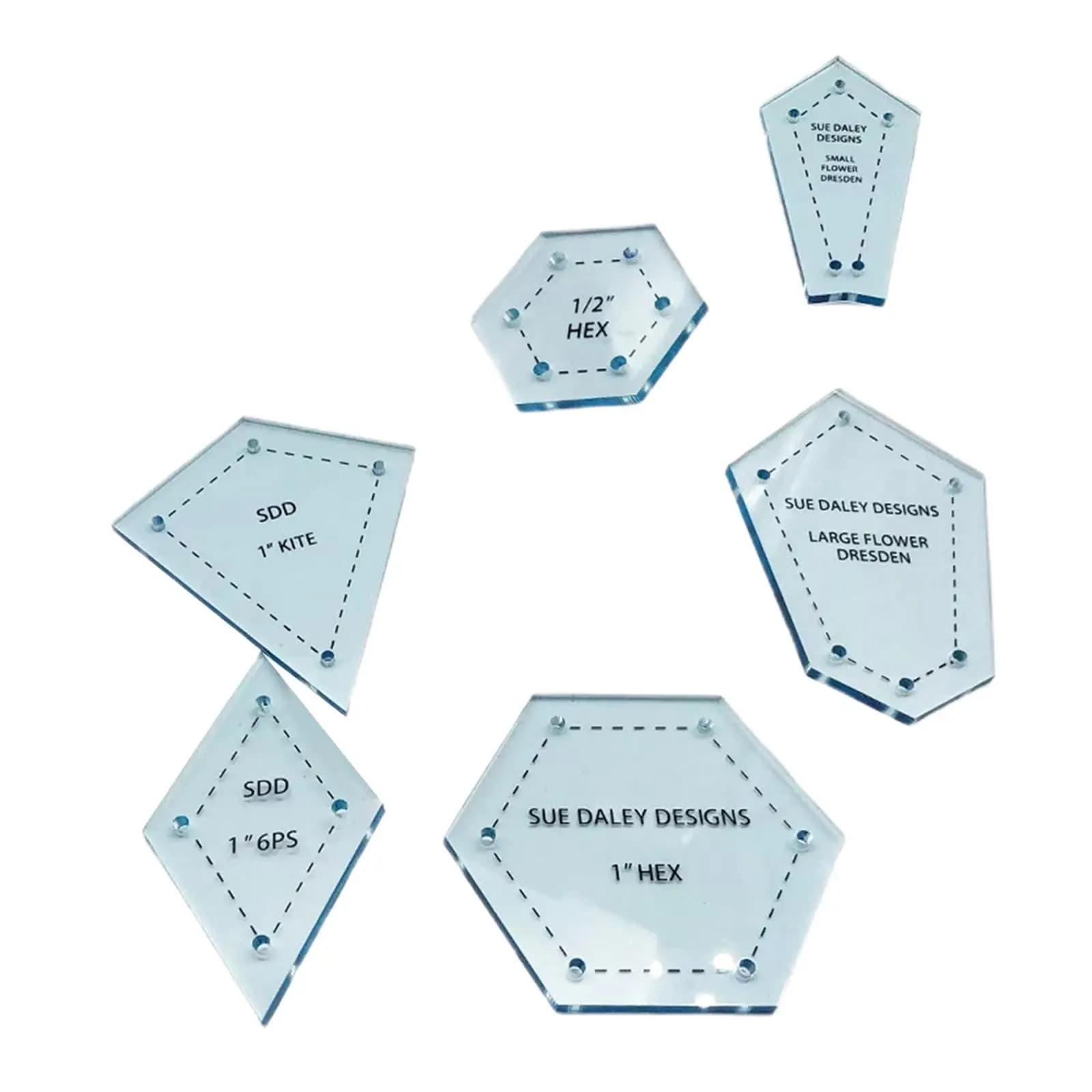 Acrylic Quilting Templates Patchwork Sewing Stencil Kit for Embroidery Needlework and Home Crafting