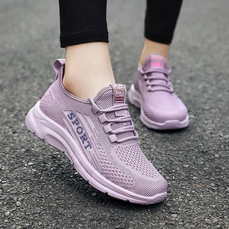 Scarpe sportive traspiranti da donna, scarpe da corsa leggere, suola morbida, calzature casual da passeggio, scarpe da jogging estive in rete da donna