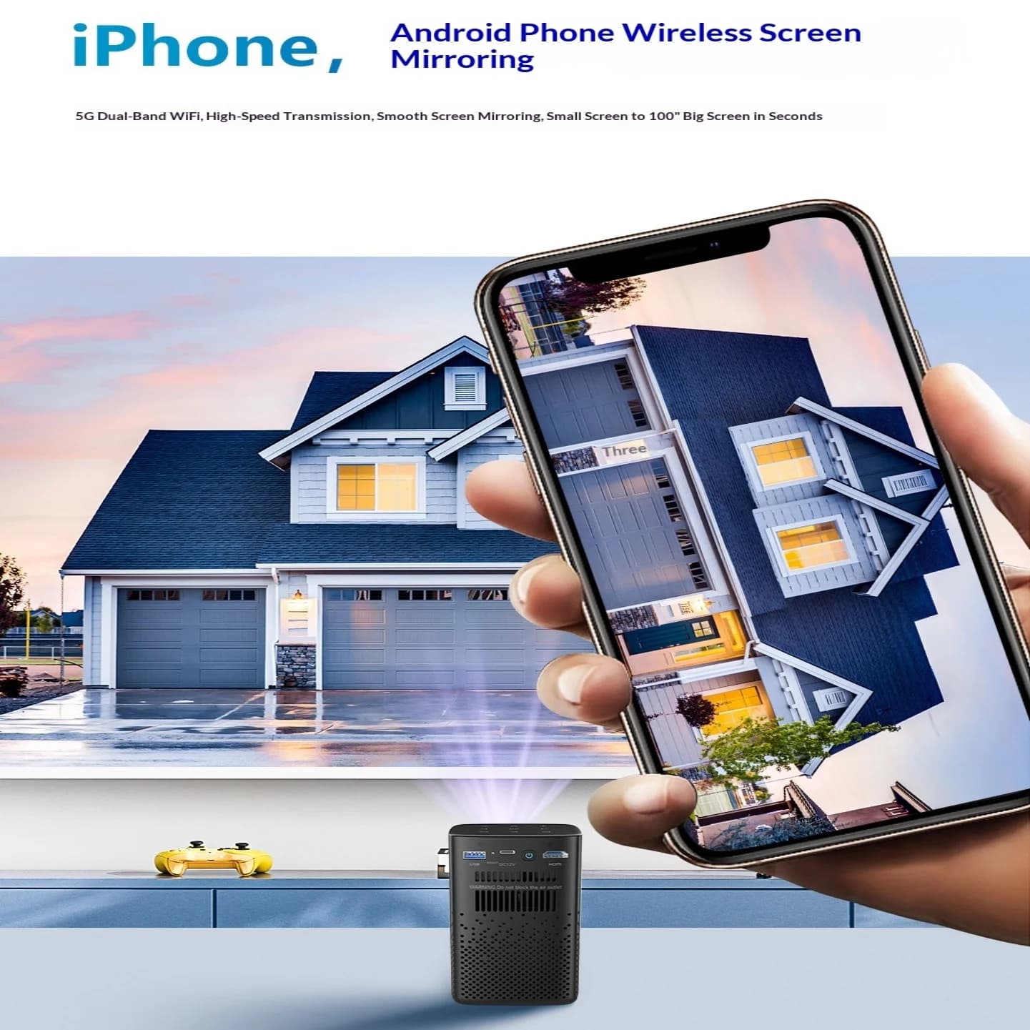 Cross-border Hot-Selling Mini Projector C900 – Compact Wired Home Portable Micro Projector with Large-Screen Screen Mirroring