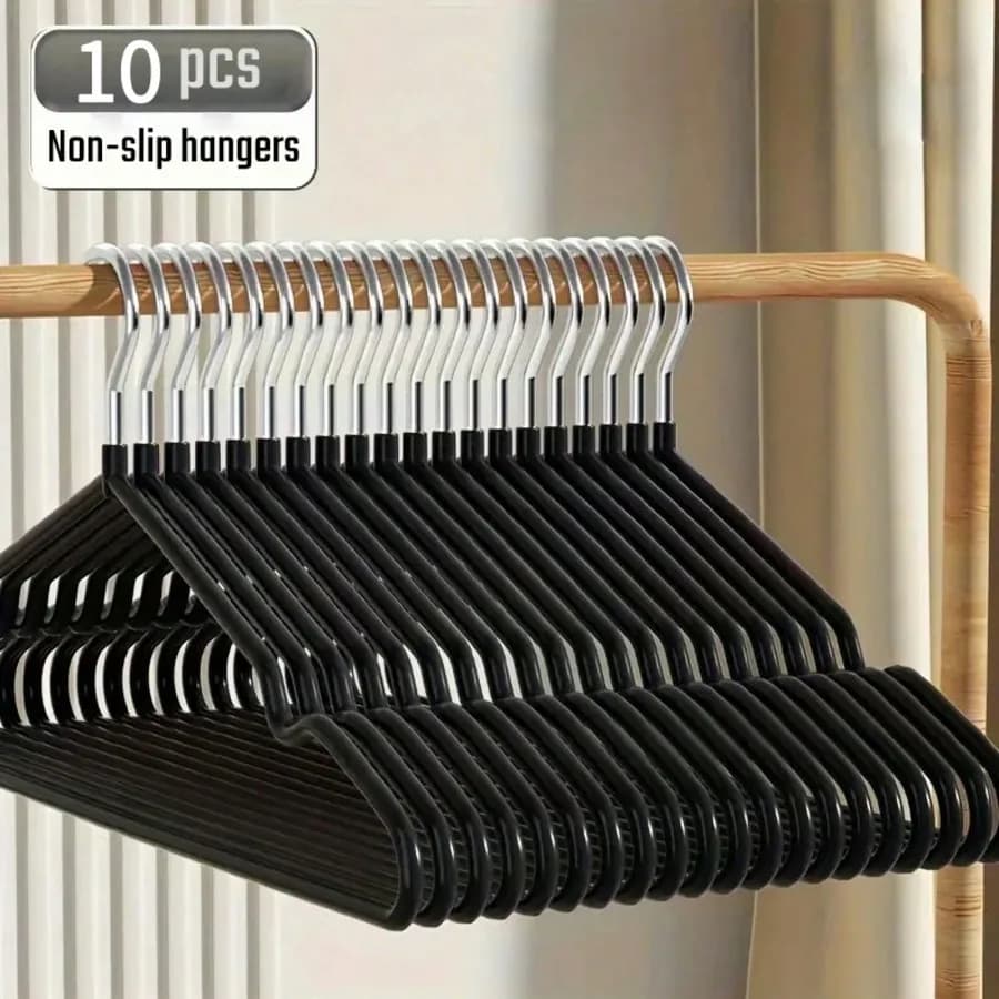 10/20 Pezzi Appendiabiti Antiscivolo Resistenti, (15.75"*7.87"), 30-40g/1pz, Appendiabiti Neri Antiscivolo per Vestiti Pesanti, Accessori per Camera da Letto, Soluzione di Stoccaggio Premium e Durevole per Camera da Letto e Armadio - Appendiabiti Senza Sforzo, Design Salvaspazio, Ideale per