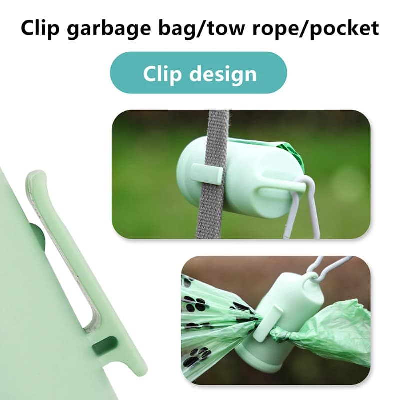 2 pezzi dispenser per sacchetti per escrementi di cane, dispenser portatile per sacchetti di rifiuti per animali domestici, semplici ed eleganti, dispenser per rifiuti per cani, prodotti per la pulizia