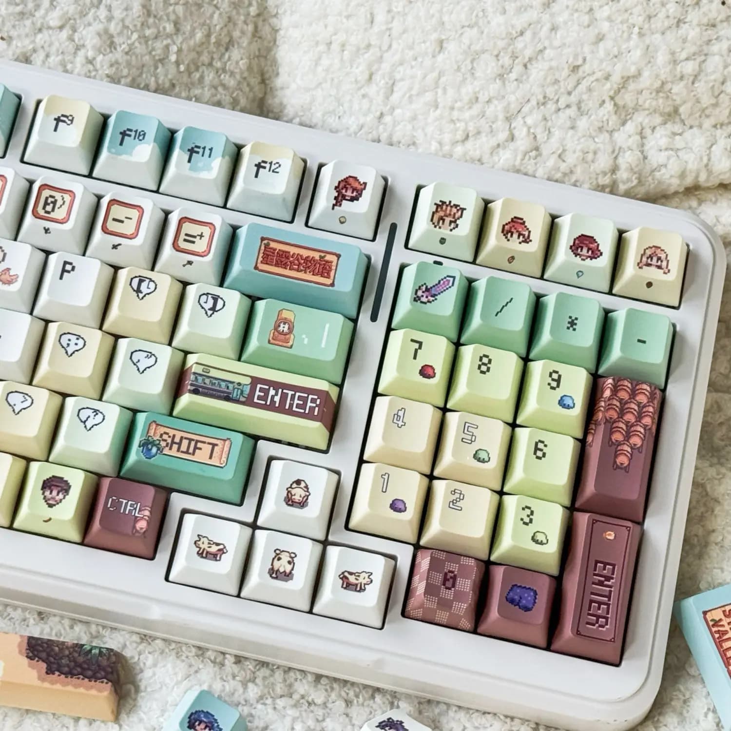 137 tasti Copritasti stile pixel Tappo tastiera carino Simpatico profilo PBT Chreey Copritasti da gioco per accessori tastiera meccanica ANSI
