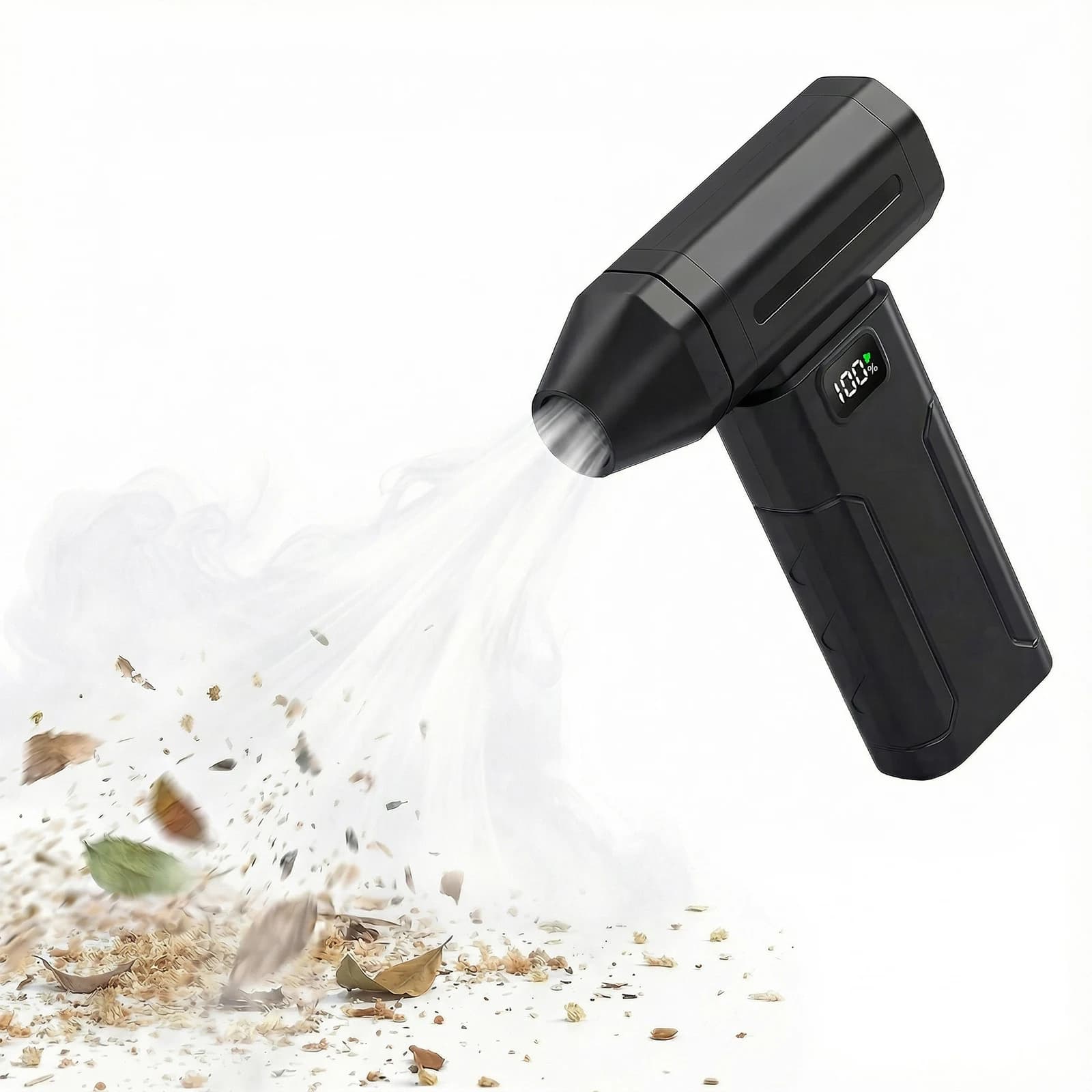 Ventilatore Portatile Violento a 5 Velocità, Soffiatore Elettrico Ricaricabile da 6000mAh per Pulizia Polvere Auto, Computer, Casa, Ufficio