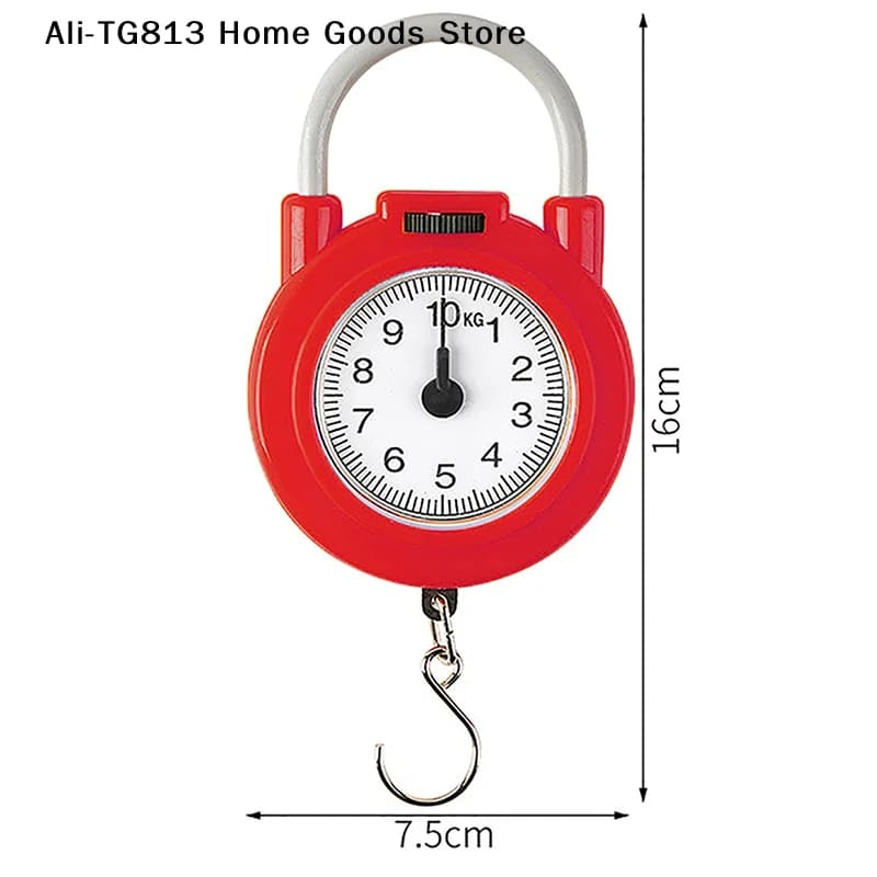 [TG813]10kg Portable Hanging Mechanical Scale Fish Luggages Kitchen Scale Hanging High Precision Digital Hand Held Spring Scale