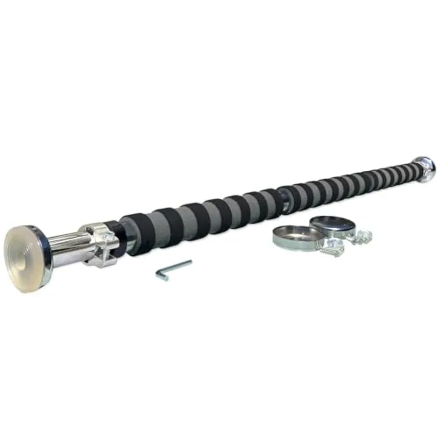 Wide doorway pull up bar for home gym use, steel construction, black finish, adjustable width 3650 inches with 3 screw-in mount