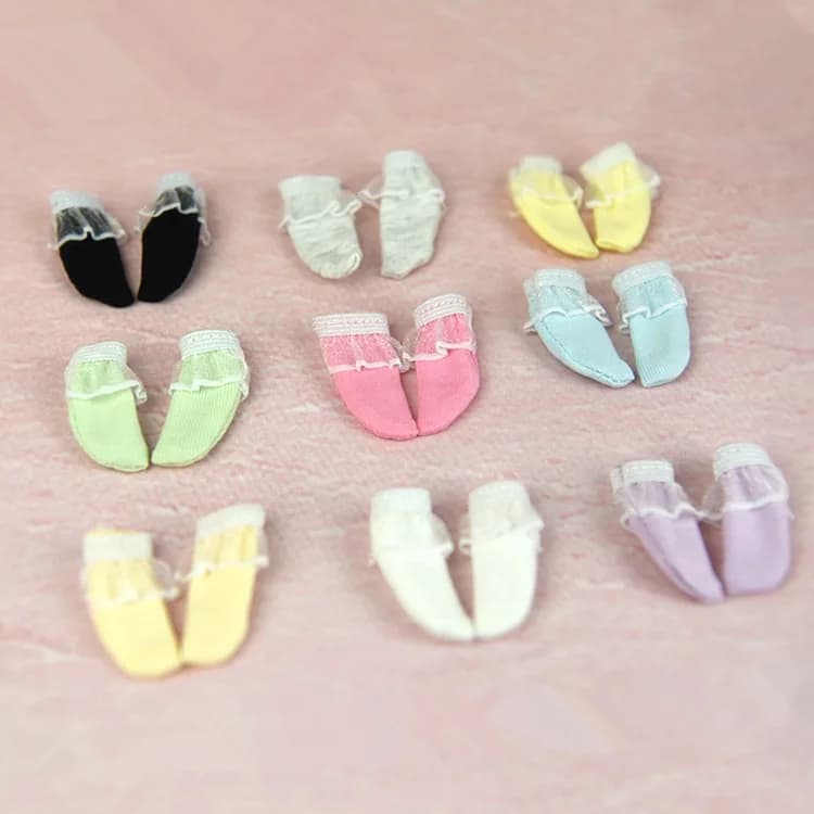1 Pair Stockings For 30 Cm 1/6 Doll Lace Short Socks For BJD Doll Handmade Accessories Gift Toys White