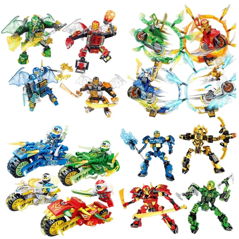 Ninja Dragon Building Blocks Mini Figure compatibili Kit di mattoni Modello di film classico Giocattoli per bambini Ragazzi per bambini