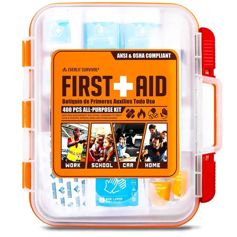 Kit di Pronto Soccorso da 400 Pezzi Conforme OSHA, Kit di Emergenza Essenziale Montabile a Parete per Casa, Azienda, Scuola, Magazzino, Cantieri